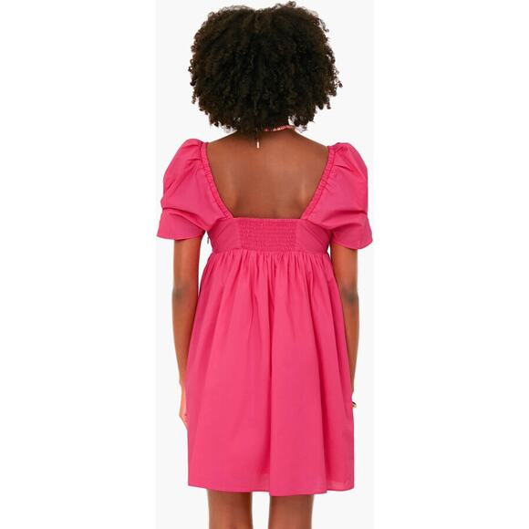 Tuckernuck Hyacinth House Preppy Barbie Pink Mini Puff Sleeves Graduation Dress - Picture 3 of 12